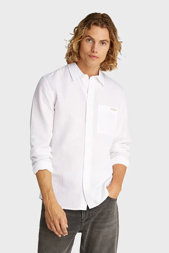 Ko'ylak LINEN COTTON SHIRT Calvin Klein Jeans