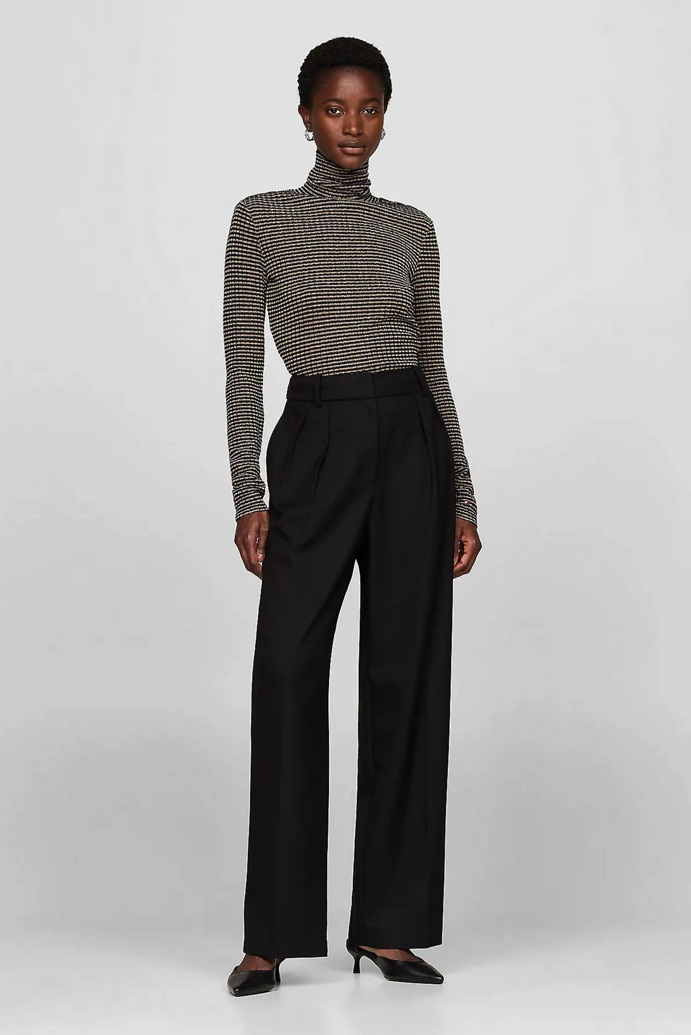 Лонгслив GOLD RIB STRIPE ROLL-NK LS 2