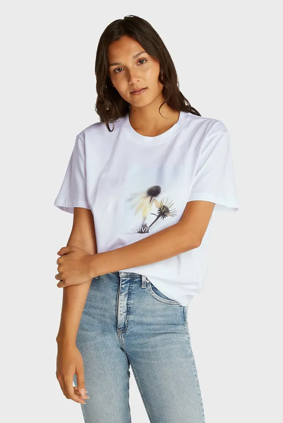 Futbolka FLOWER GRAPHIC RELAXED TEE Calvin Klein Jeans