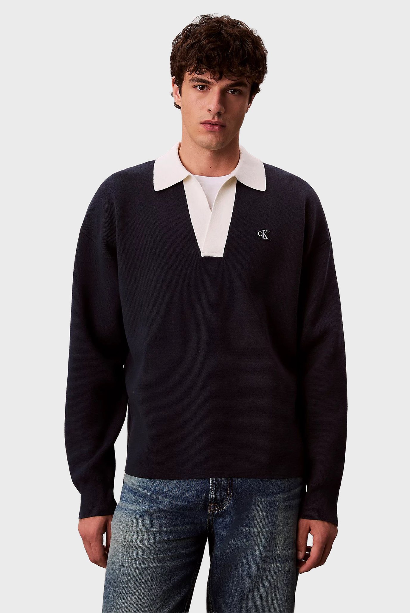 Sviter LS SOLID OVERSIZED JOHNNY COLLAR 1