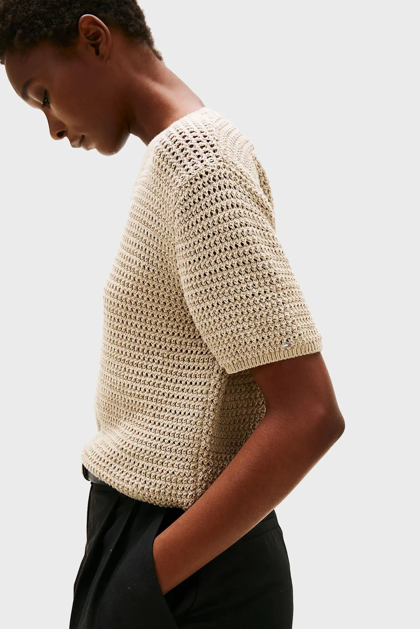 Sviter POINTELLE CROCHET SS C-NK SWT 3