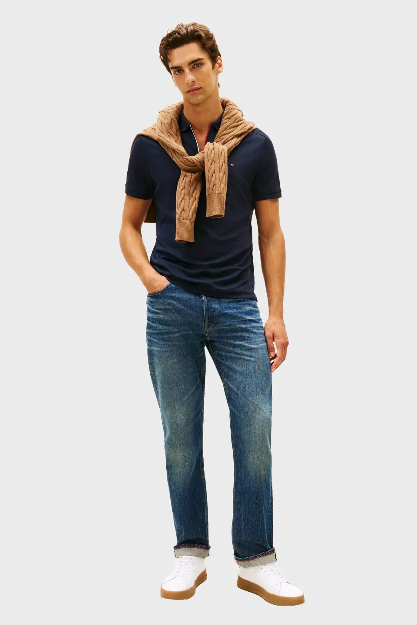 Поло/LIQUID COTTON RWB ZIP REG POLO 2