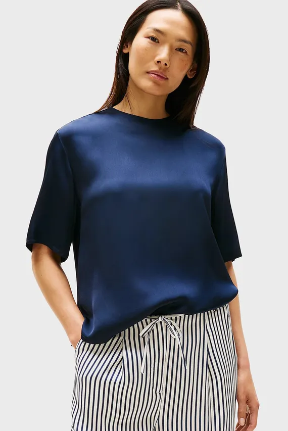 Блузка SATEEN C-NECK RELAXED T-SHIRT Tommy Hilfiger