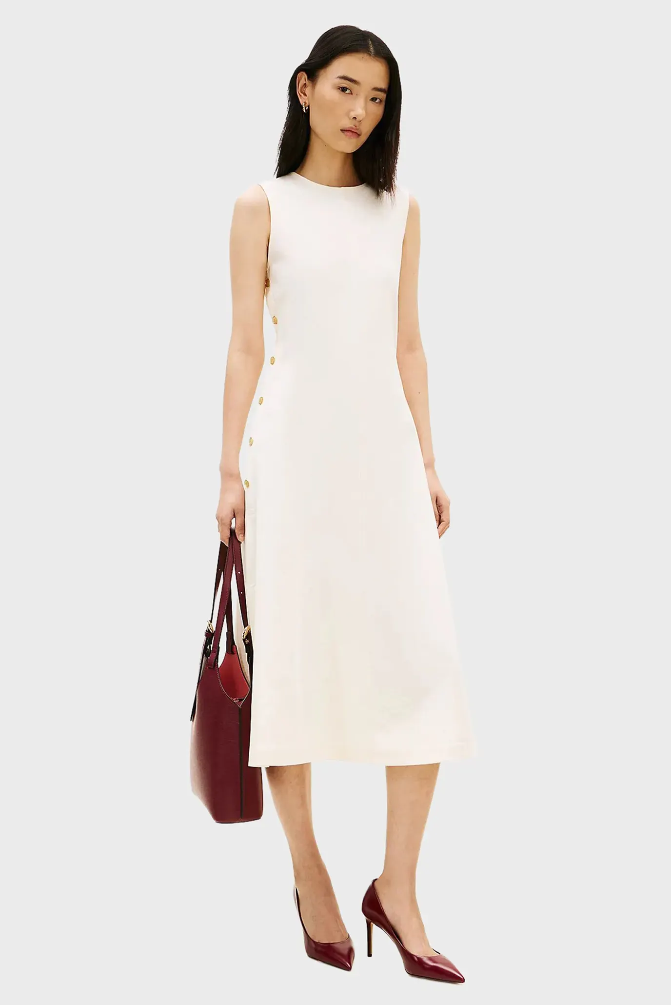 Платье/GOLD BUTTON LONG MIDI DRESS NS 1