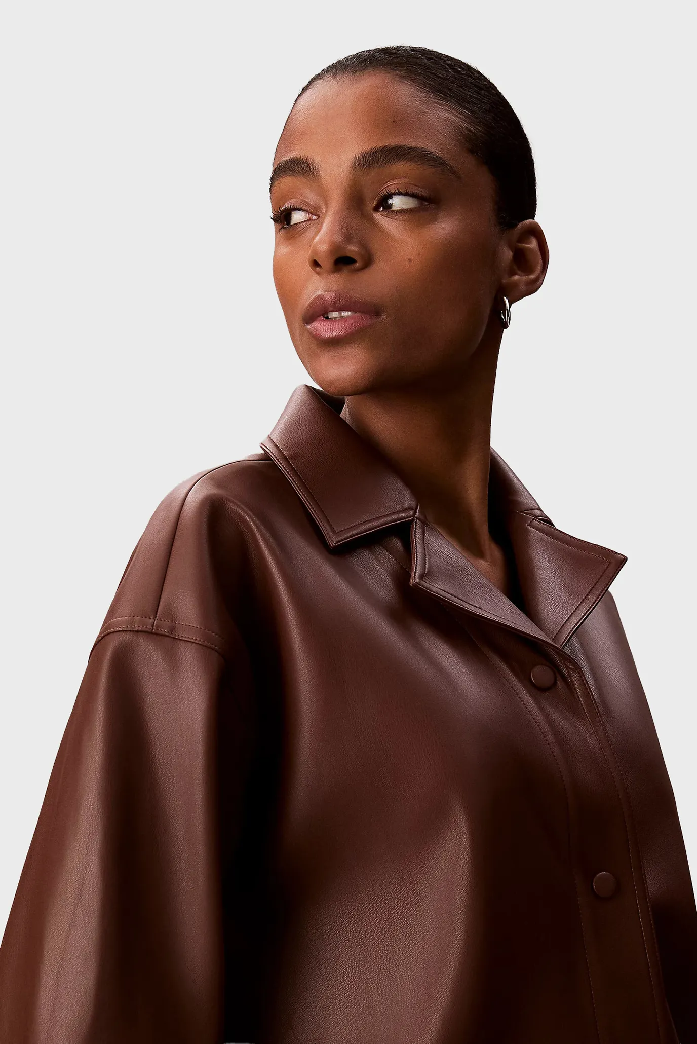 Ko'ylak Faux Leather Shirt 4