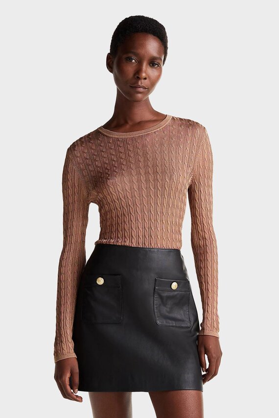 Sviter RAYON CABLE C-NK SLIM SWEATER LS Tommy Hilfiger Sviter RAYON CABLE C-NK SLIM SWEATER LS Tommy Hilfiger