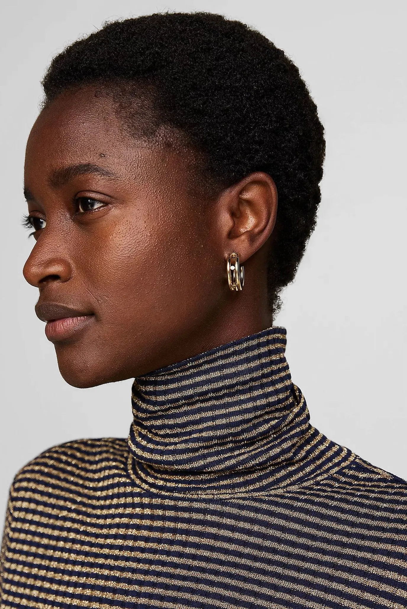 Лонгслив GOLD RIB STRIPE ROLL-NK LS 4