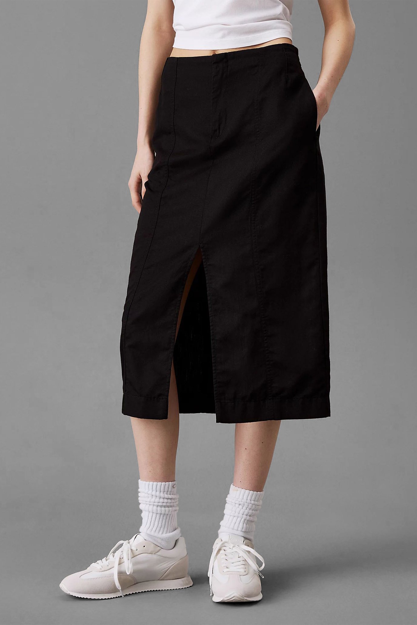 Yubka SOFT LINEN MIDI SKIRT 1