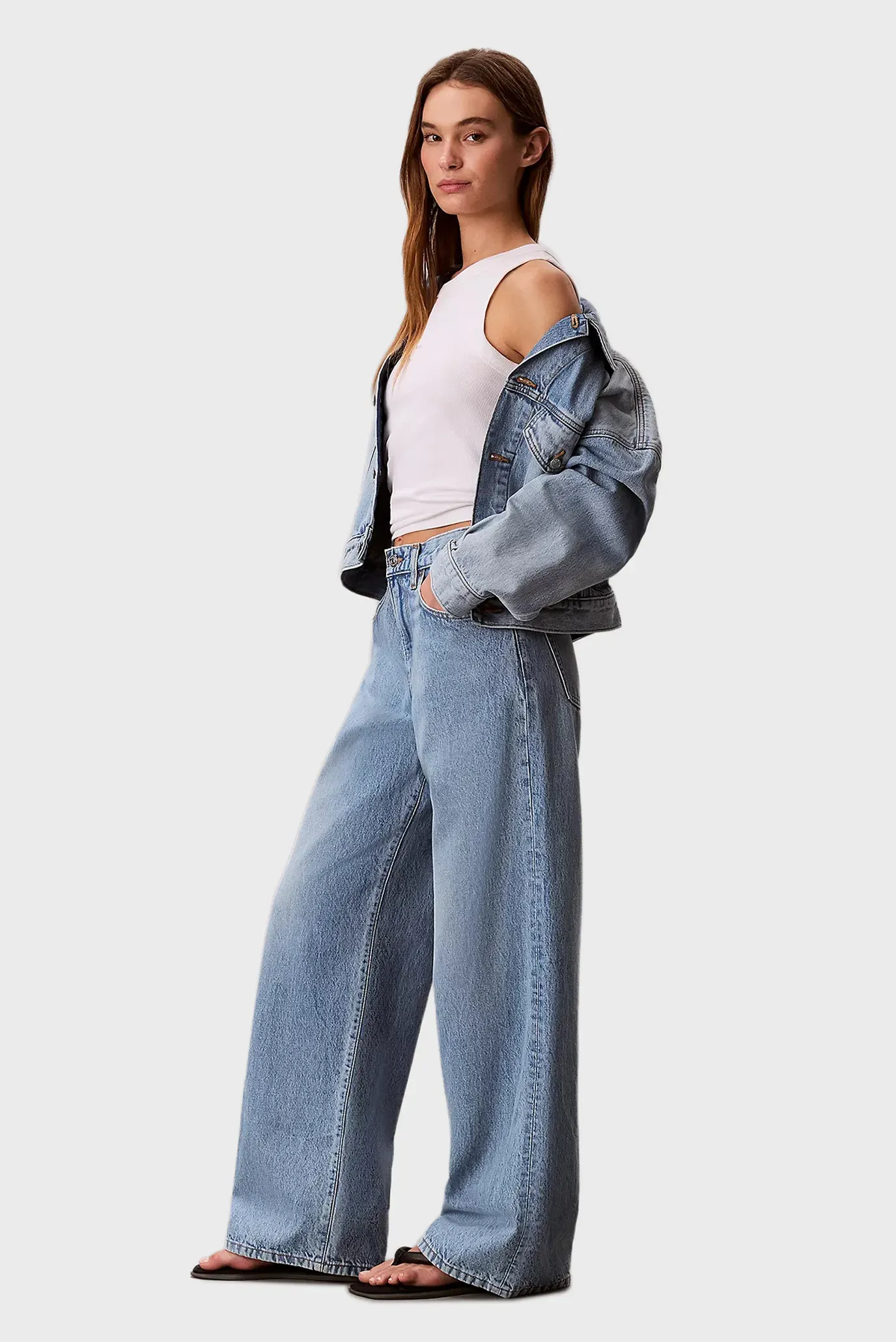 Джинсы/THE WIDE LEG SAGE STONE 3