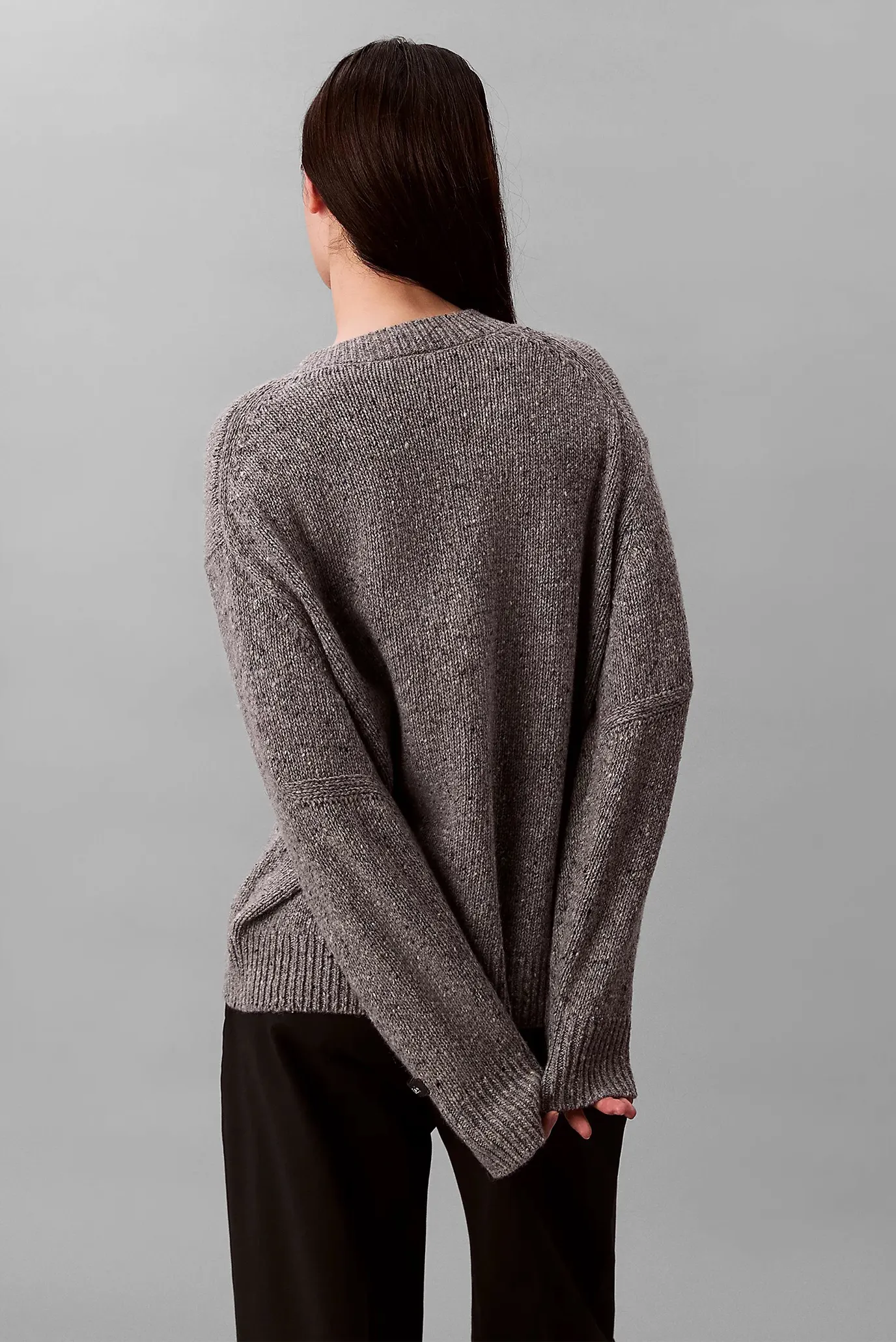 Sviter Chunky Neps V Neck Sweater 3