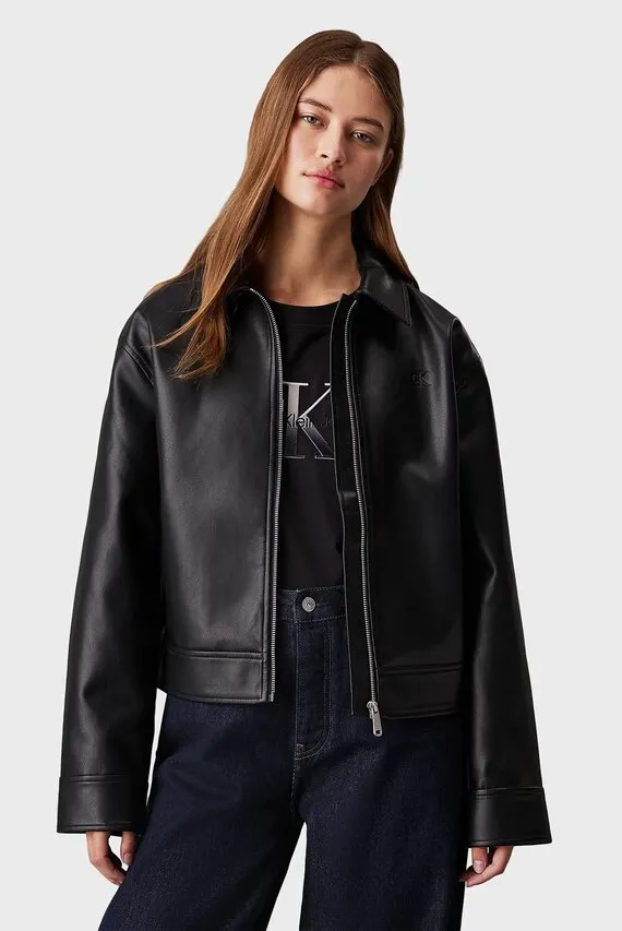 Куртка кожаная FAUX LEATHER ZIPPED JACKET Calvin Klein Jeans