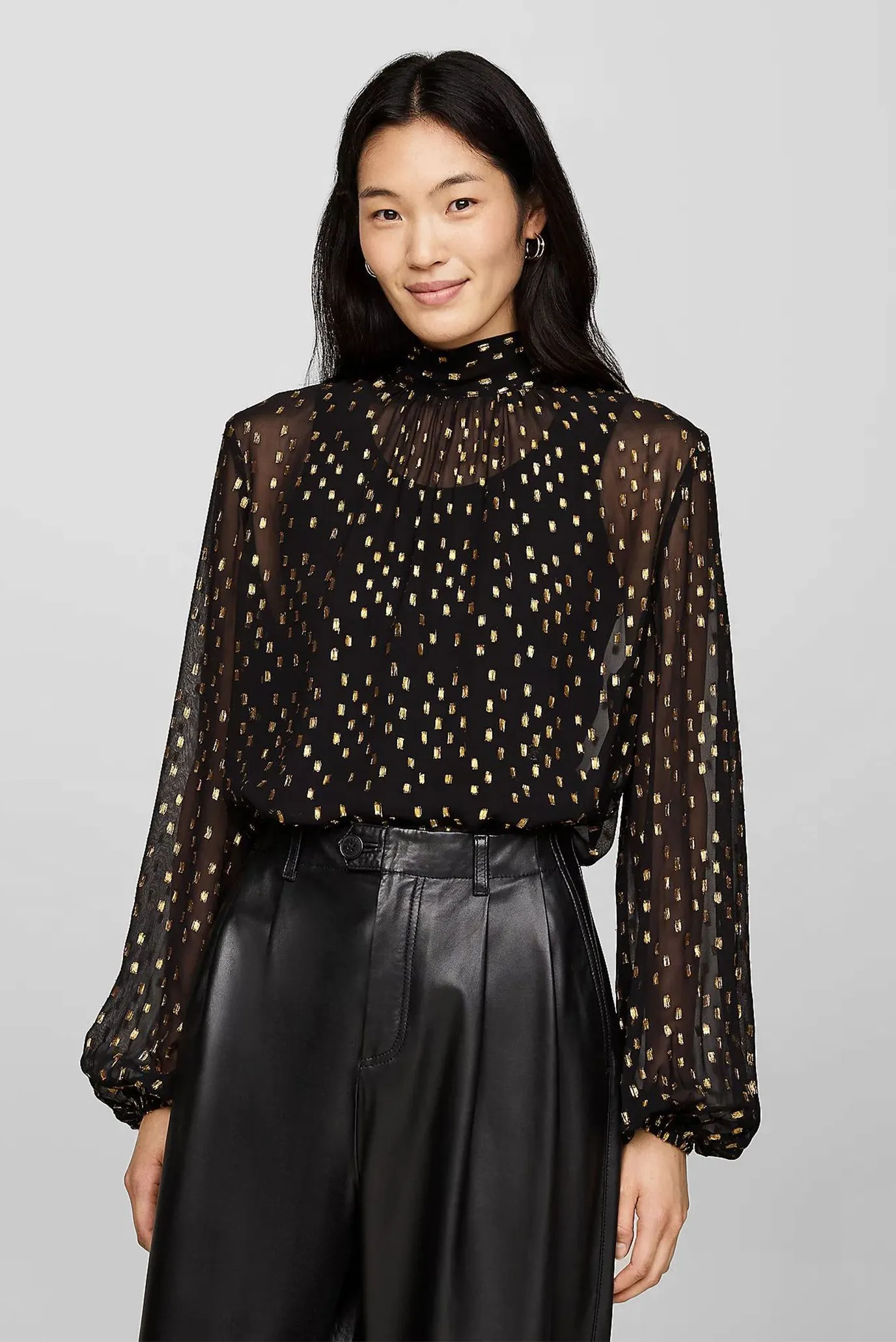 Блузка FIL COUPE LUREX TIE NECK BLOUSE 1