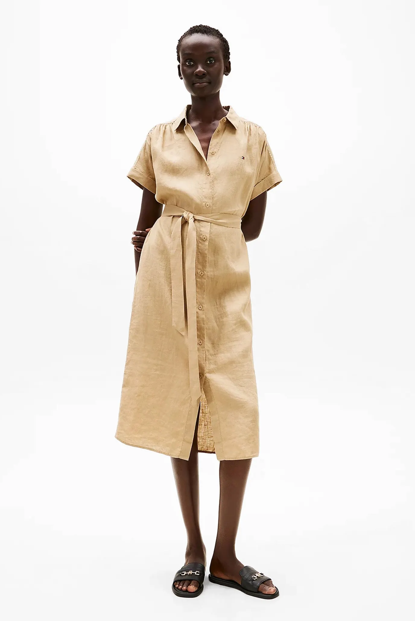 Платье ESS LINEN S S MIDI SHIRT DRESS 1