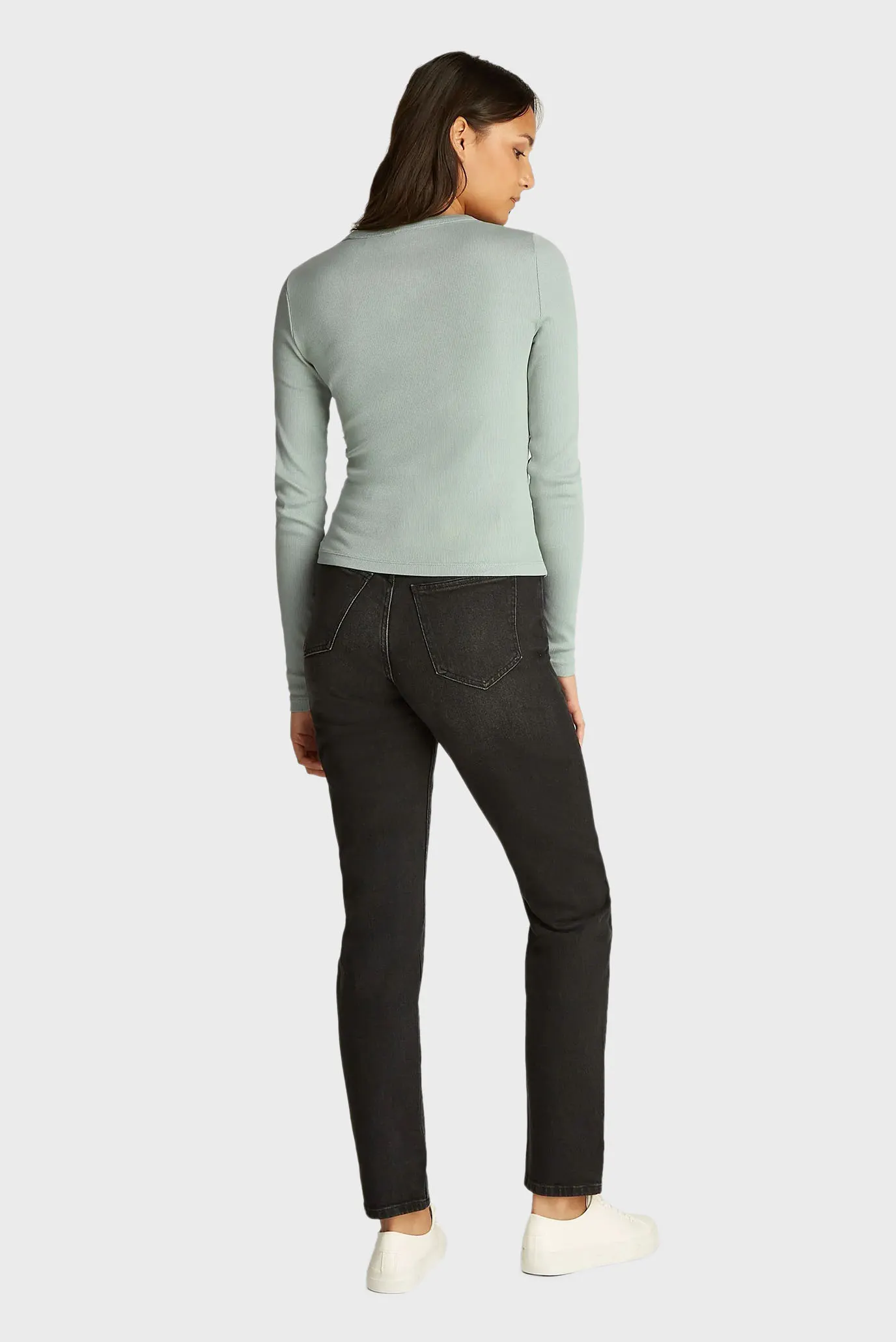 Лонгслив WASHED LABEL RIB LONG SLEEVE 3