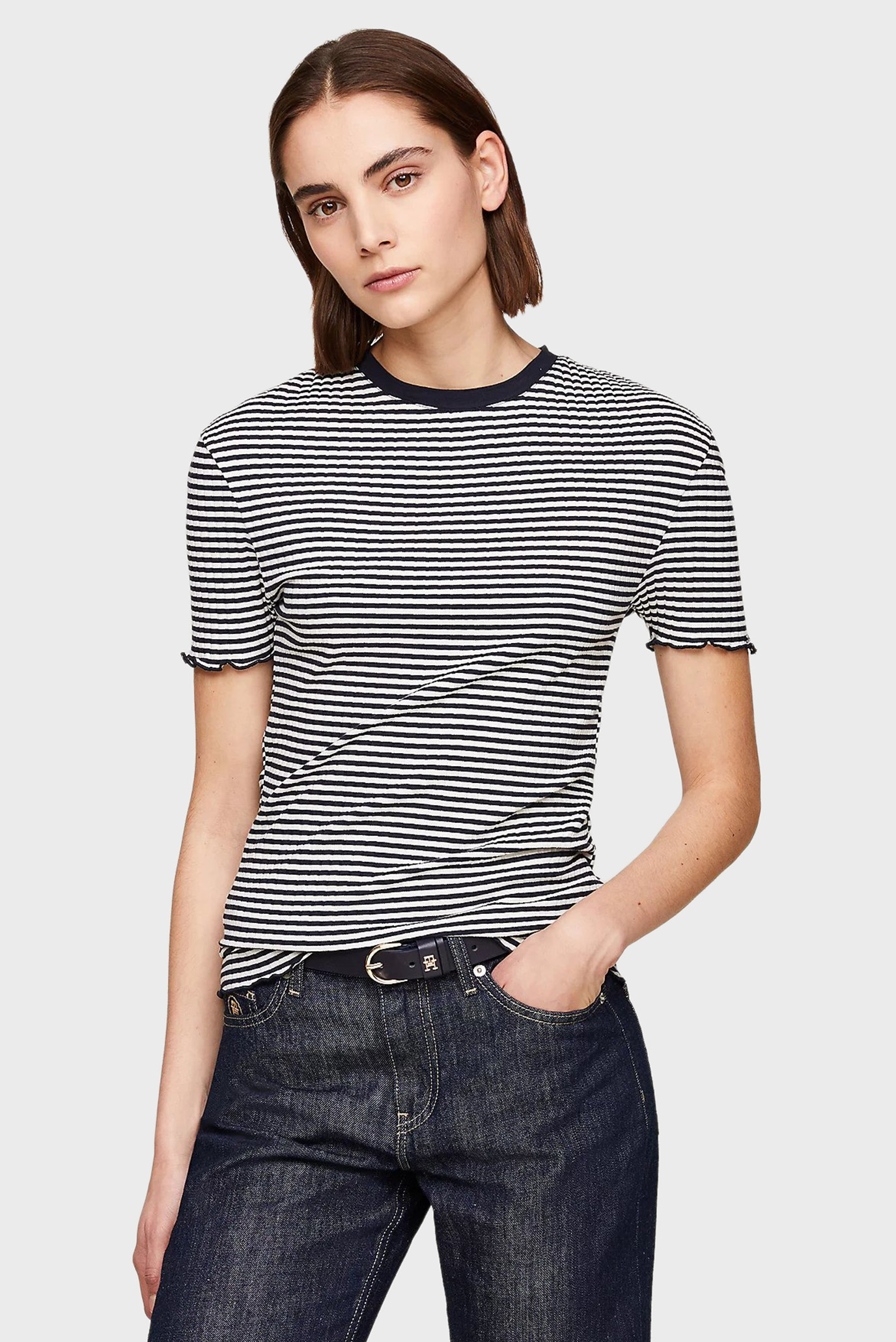 Futbolka SLIM CTN MODAL RIB STP C-NK SS 1