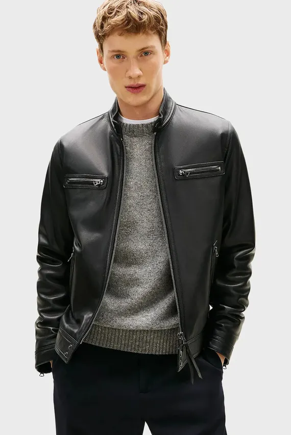 Uzun yengli futbolka LEATHER CAFE RACER Tommy Hilfiger