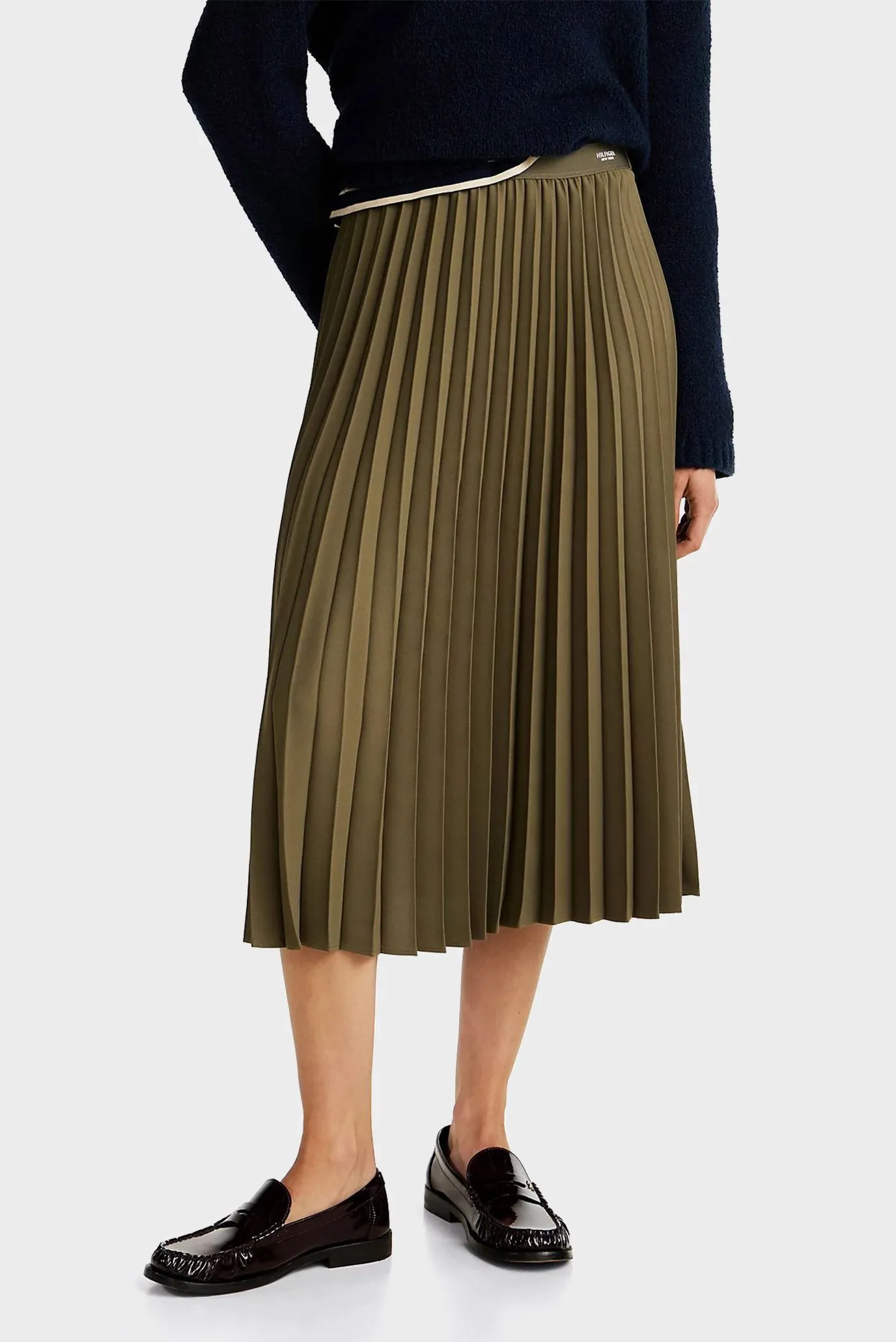 Yubka FLUID PLEATED PULL ON MIDI SKIRT 1