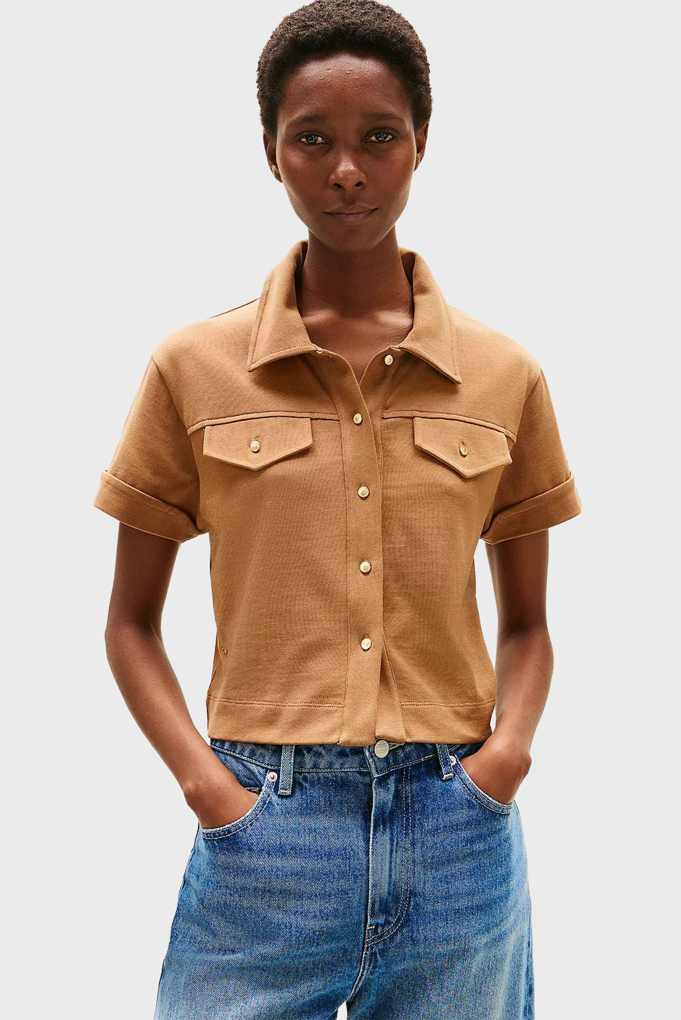 Yengi kalta ko'ylak GOLD BUTTON SS SHIRT 1