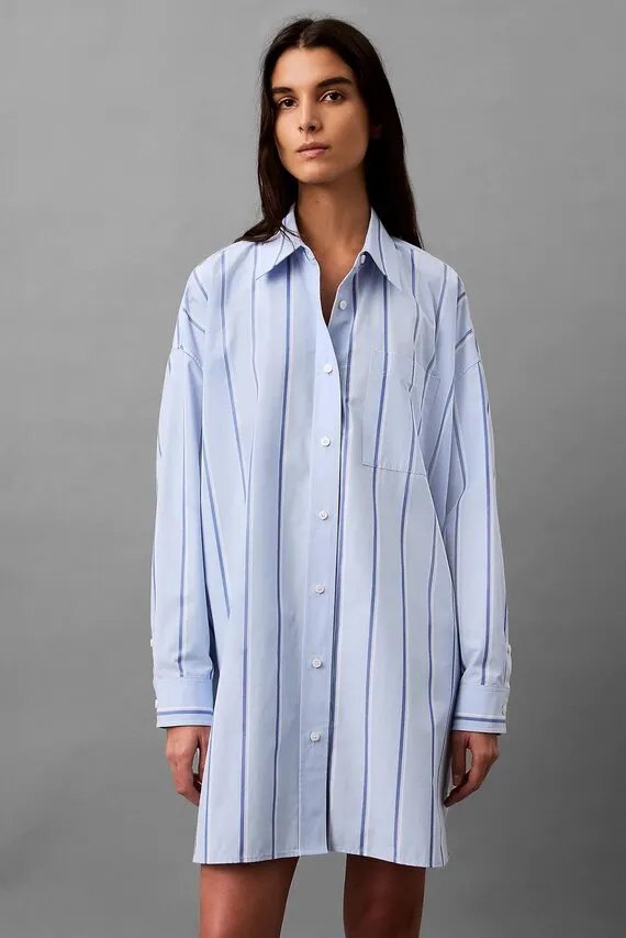 Koʻylak A- HL HEM SHIRTDRESS (Y D STRIPE Calvin Klein Jeans