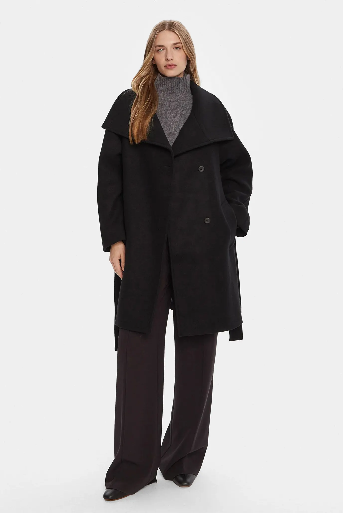 Palto FUNNEL NECK KNEE LENGTH WOOL COA 2