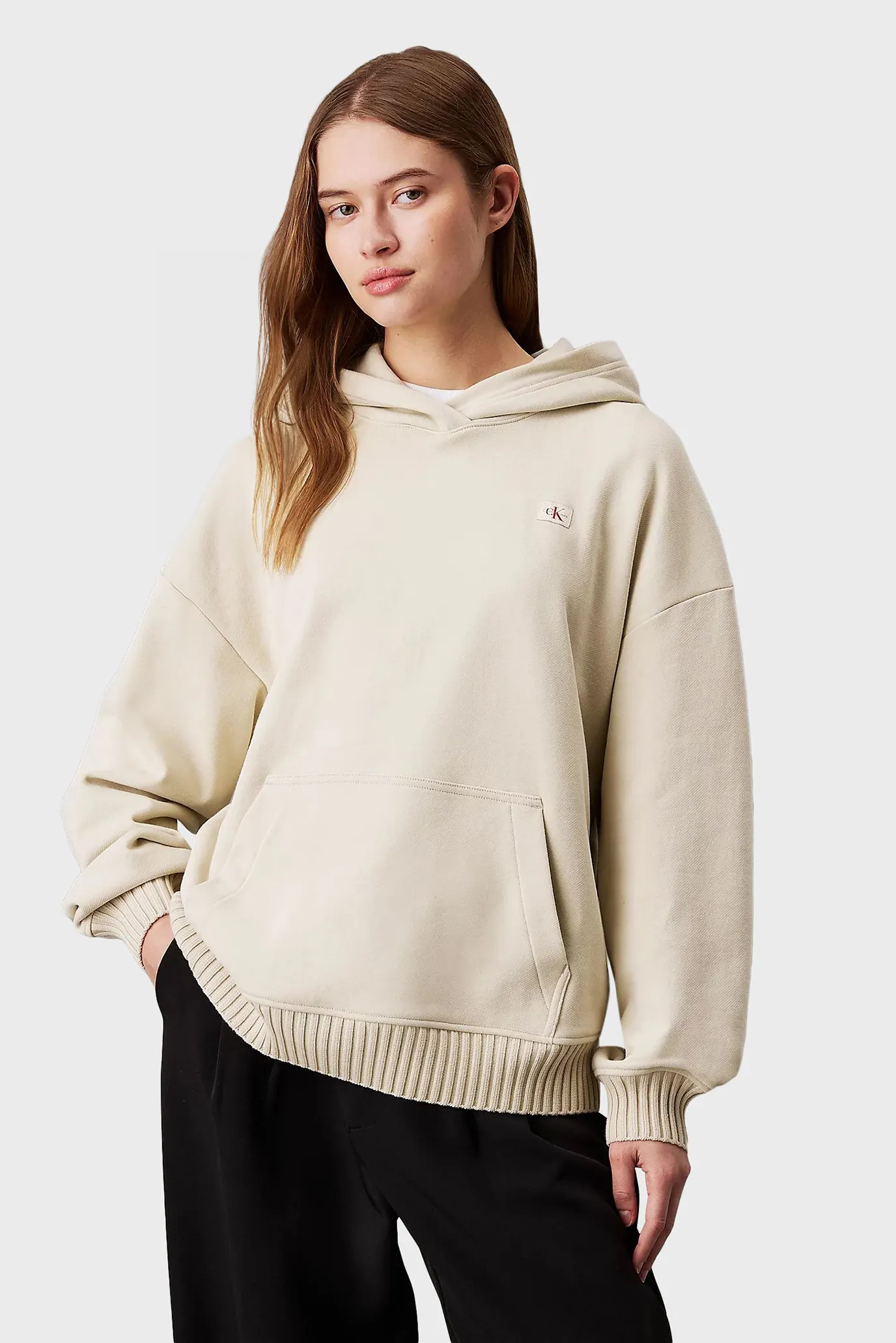 Hudi WOVEN LABEL PEACHED HOODIE 1