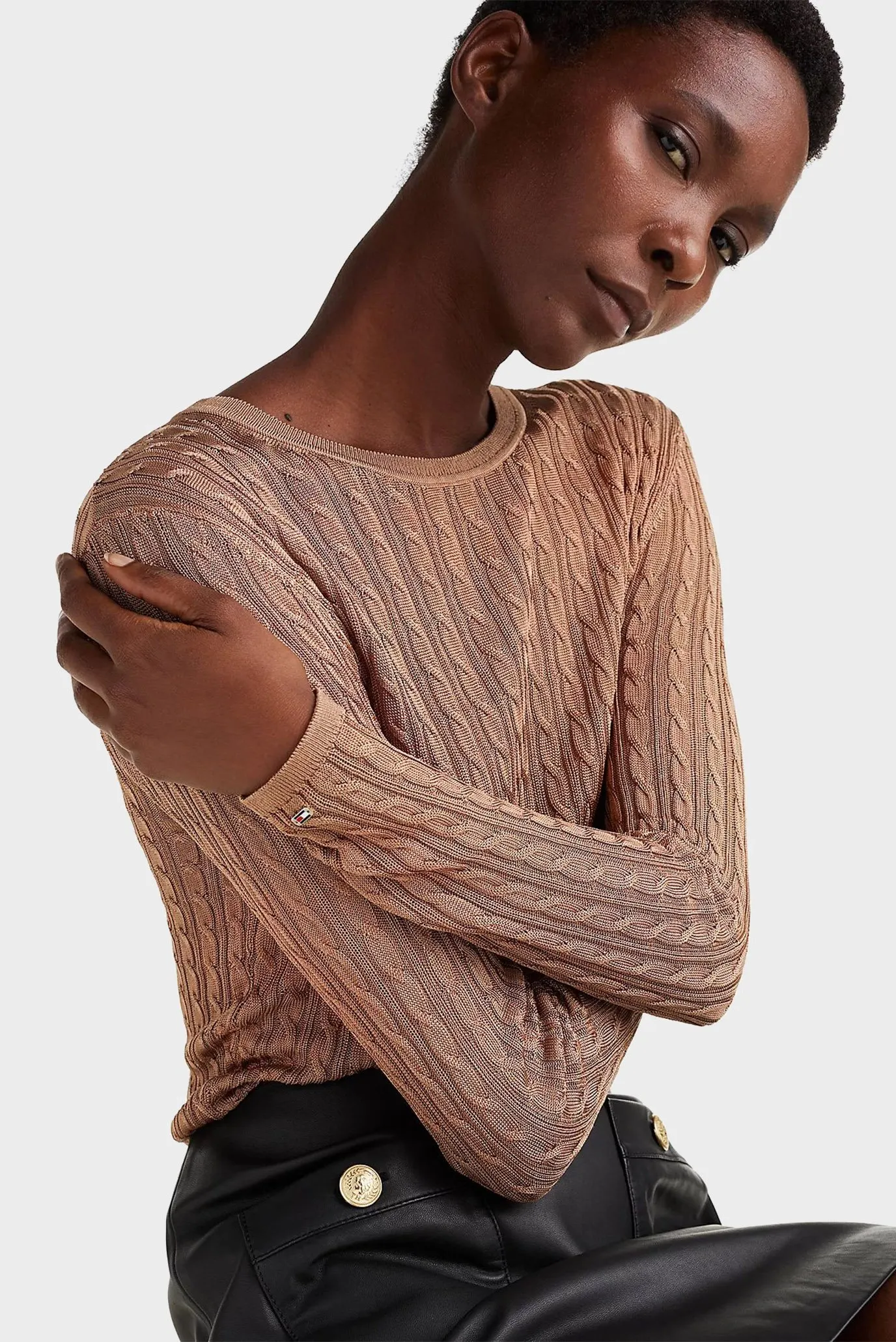 Свитер RAYON CABLE C-NK SLIM SWEATER LS 4