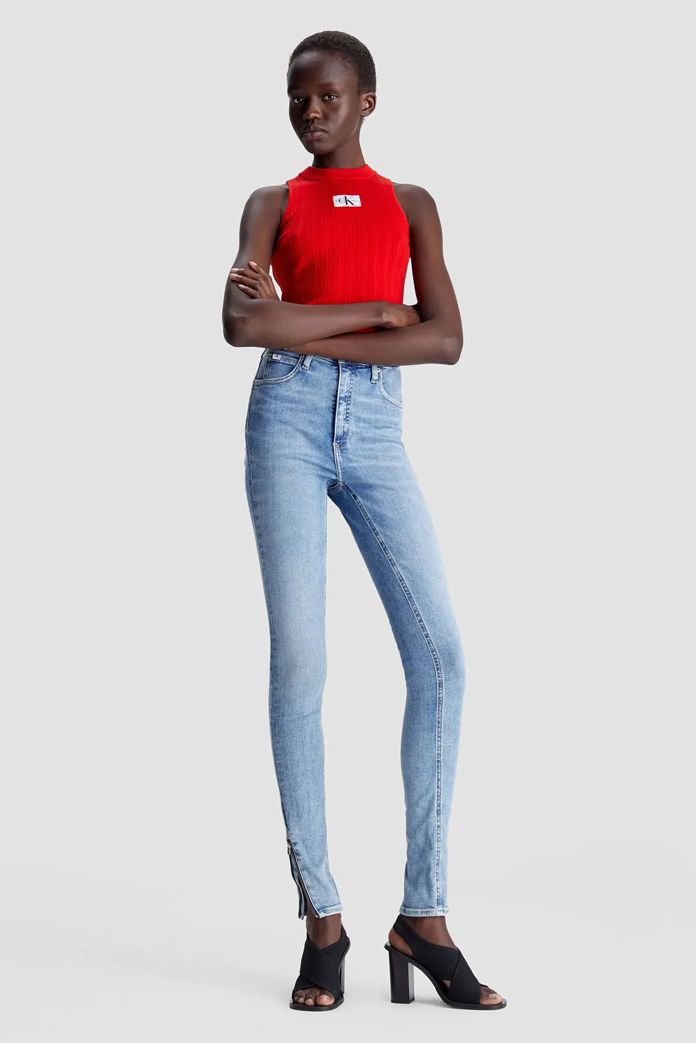 Jins shim HIGH RISE SUPER SKINNY SPLIT ZIP 2