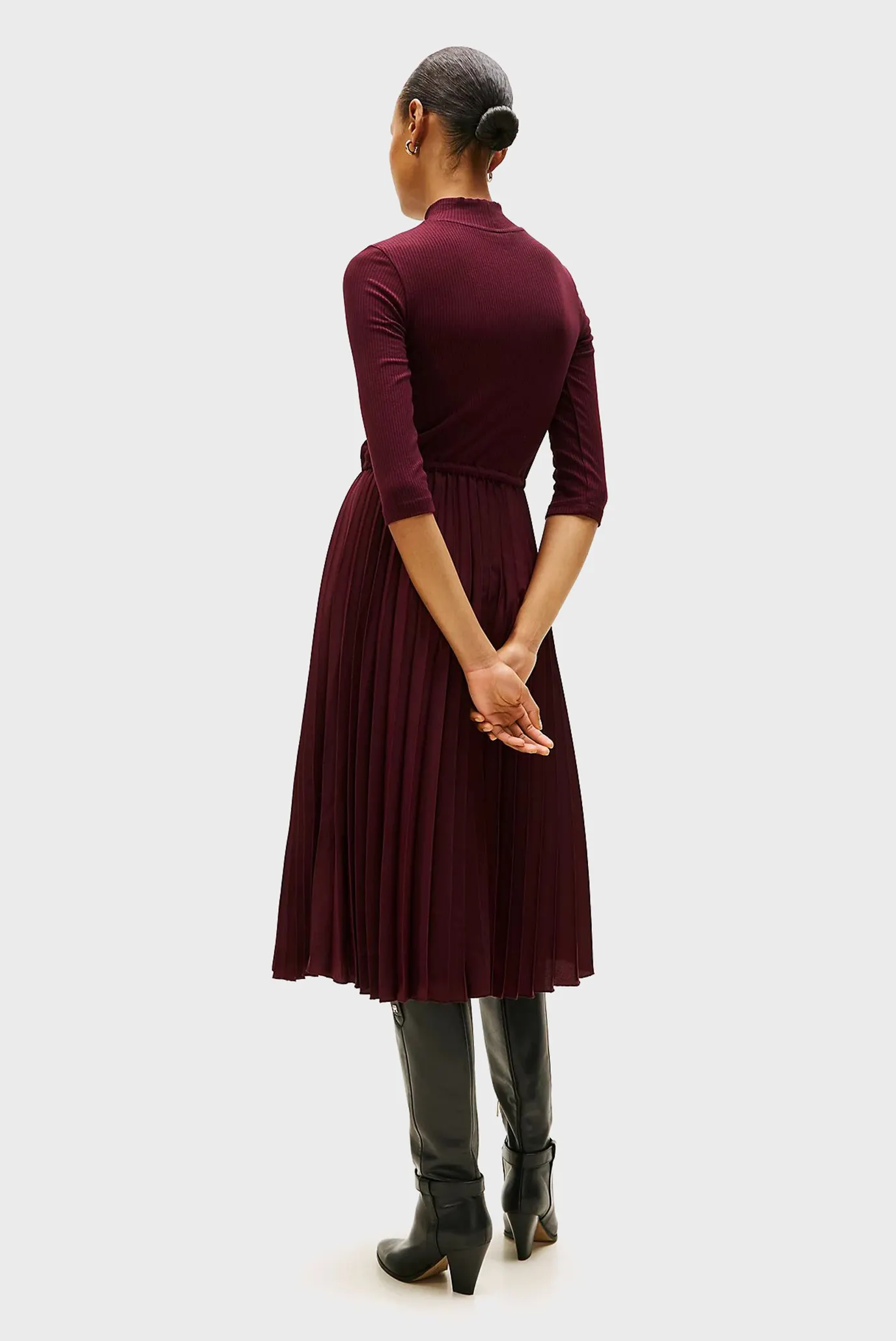 Платье/SLIM 5X2 RIB MIX MIDI DRS 3