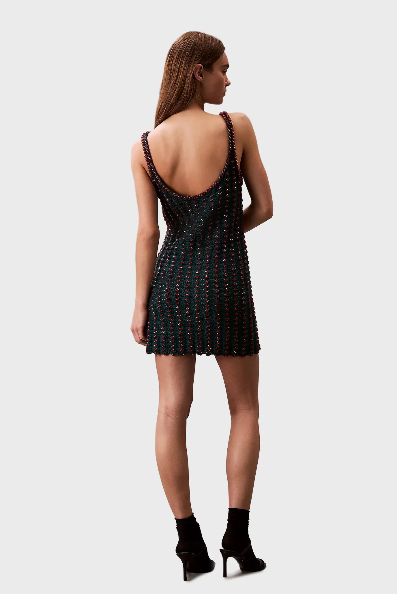 Koʻylak Crochet Beaded Tank Mini Dress 4