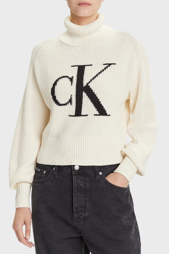 Sviter BLOWN UP CK LOOSE SWEATER CONTRA Calvin Klein Jeans Sviter BLOWN UP CK LOOSE SWEATER CONTRA Calvin Klein Jeans