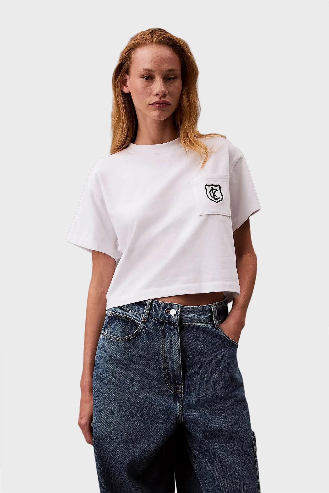 Футболка SS BOXY CK CREST CROP POCKET TEE 1