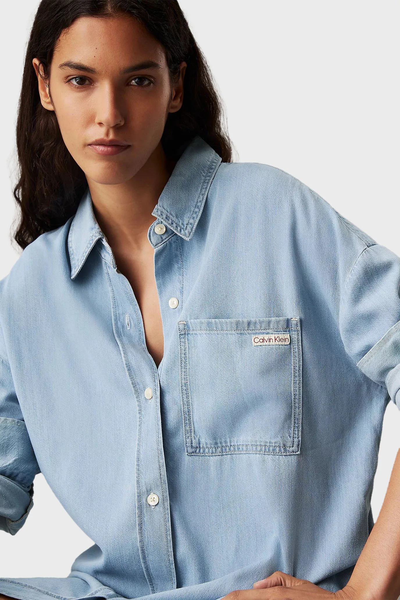 Koʻylak LOOSE SHIRT LYOCELL DENIM DRESS 2