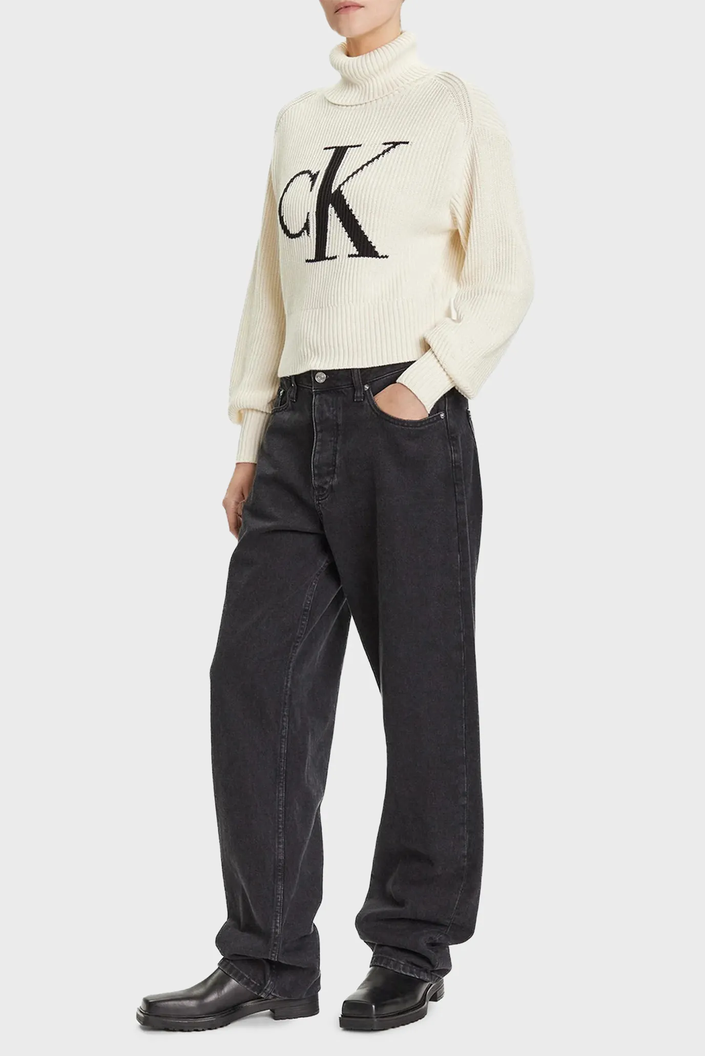 Sviter BLOWN UP CK LOOSE SWEATER CONTRA 2