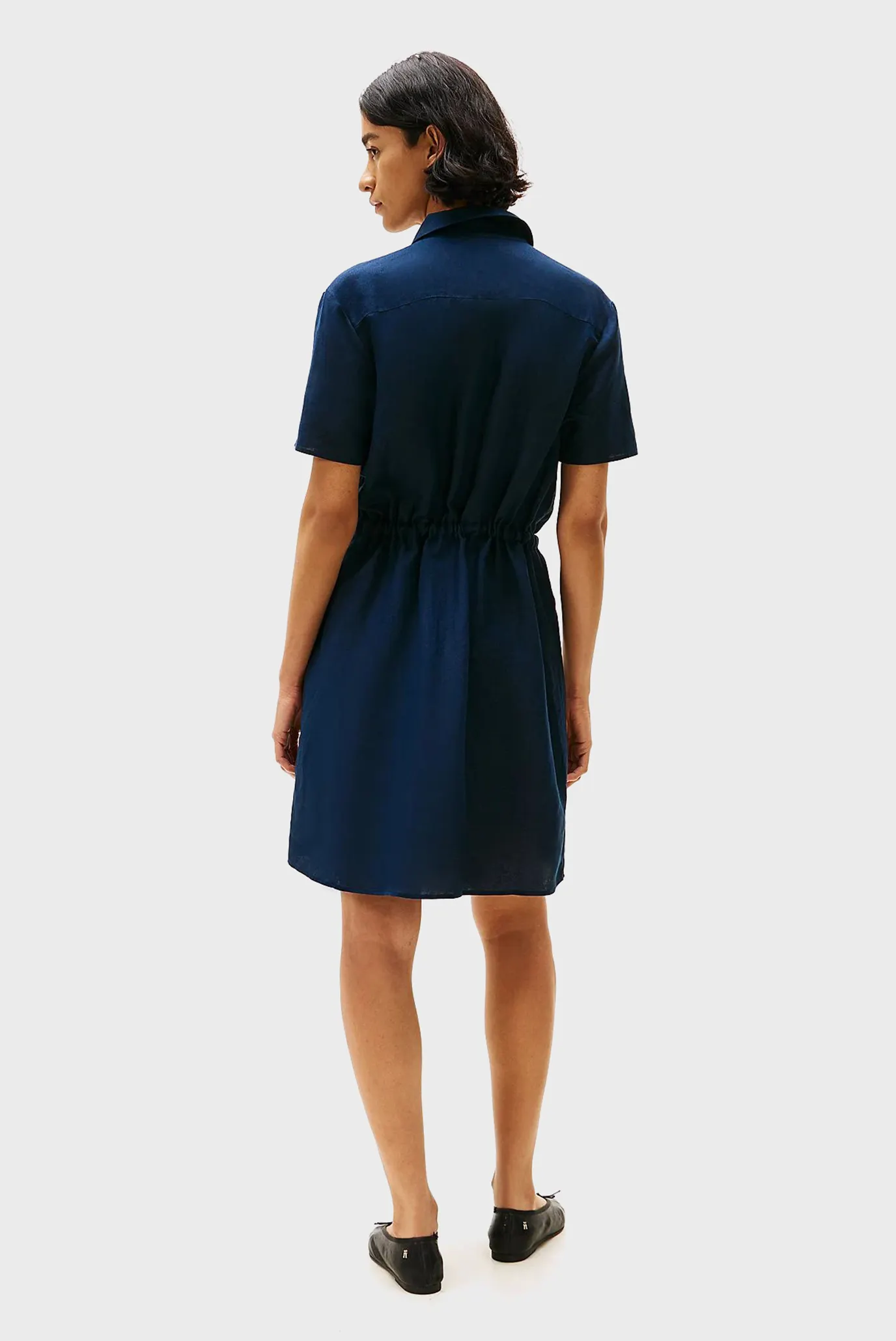 Платье TEXTURED LINEN S S SHORT DRESS 3