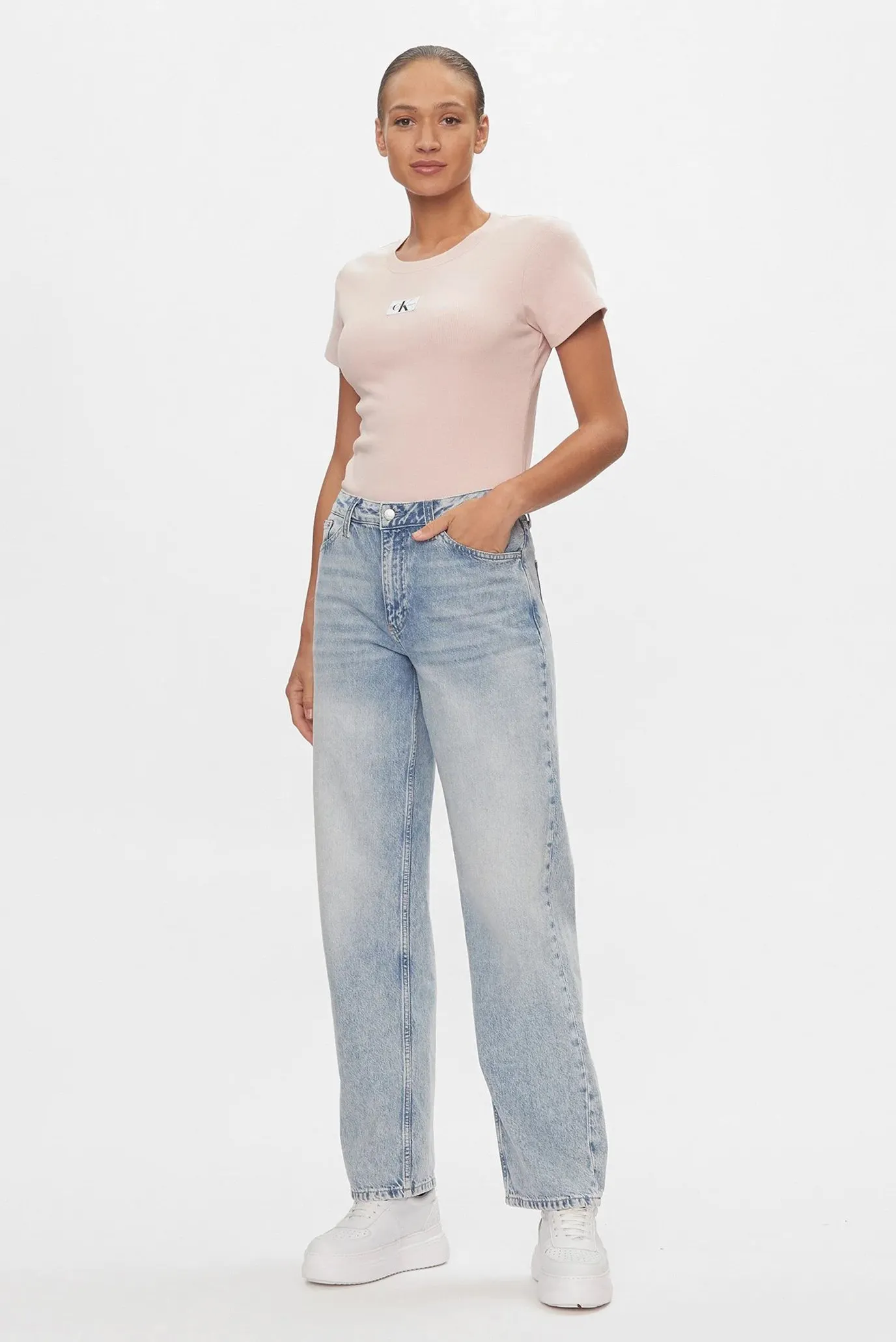 Futbolka WOVEN LABEL RIB SLIM TEE 2