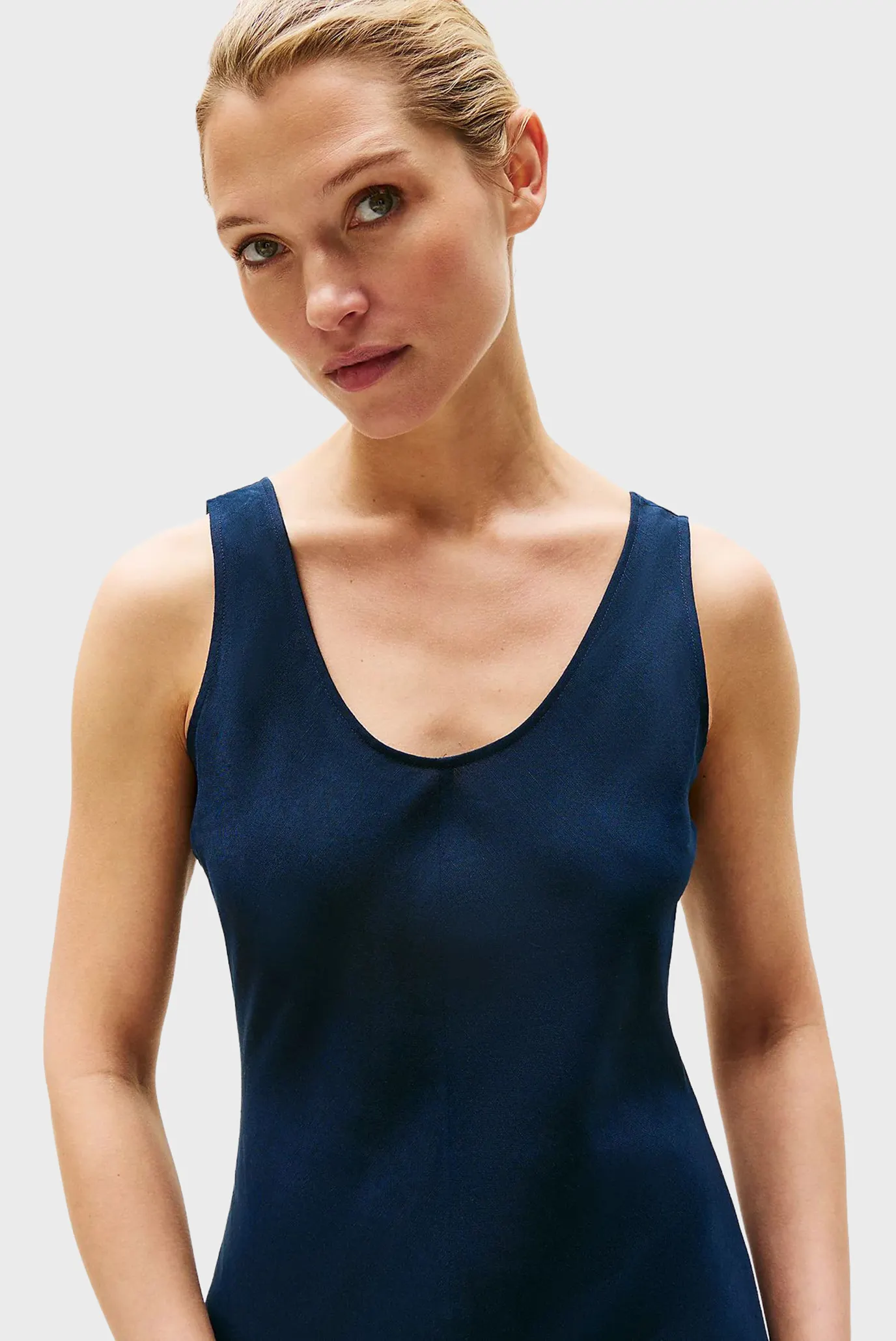 Koʻylak TEXTURED LINEN TANK MAXI DRESS 2