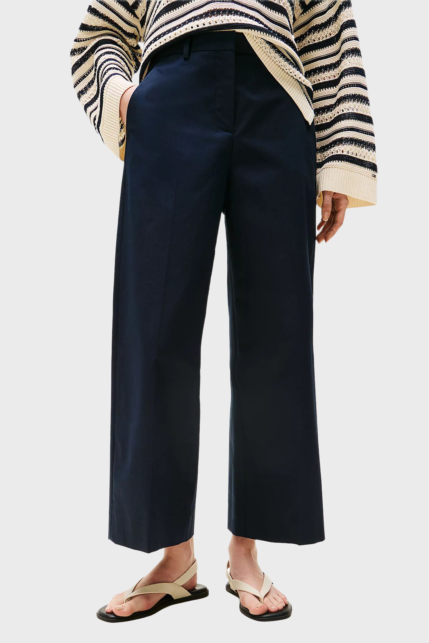 Штаны COTTON WIDE LEG ANKLE CHINO PANT 1