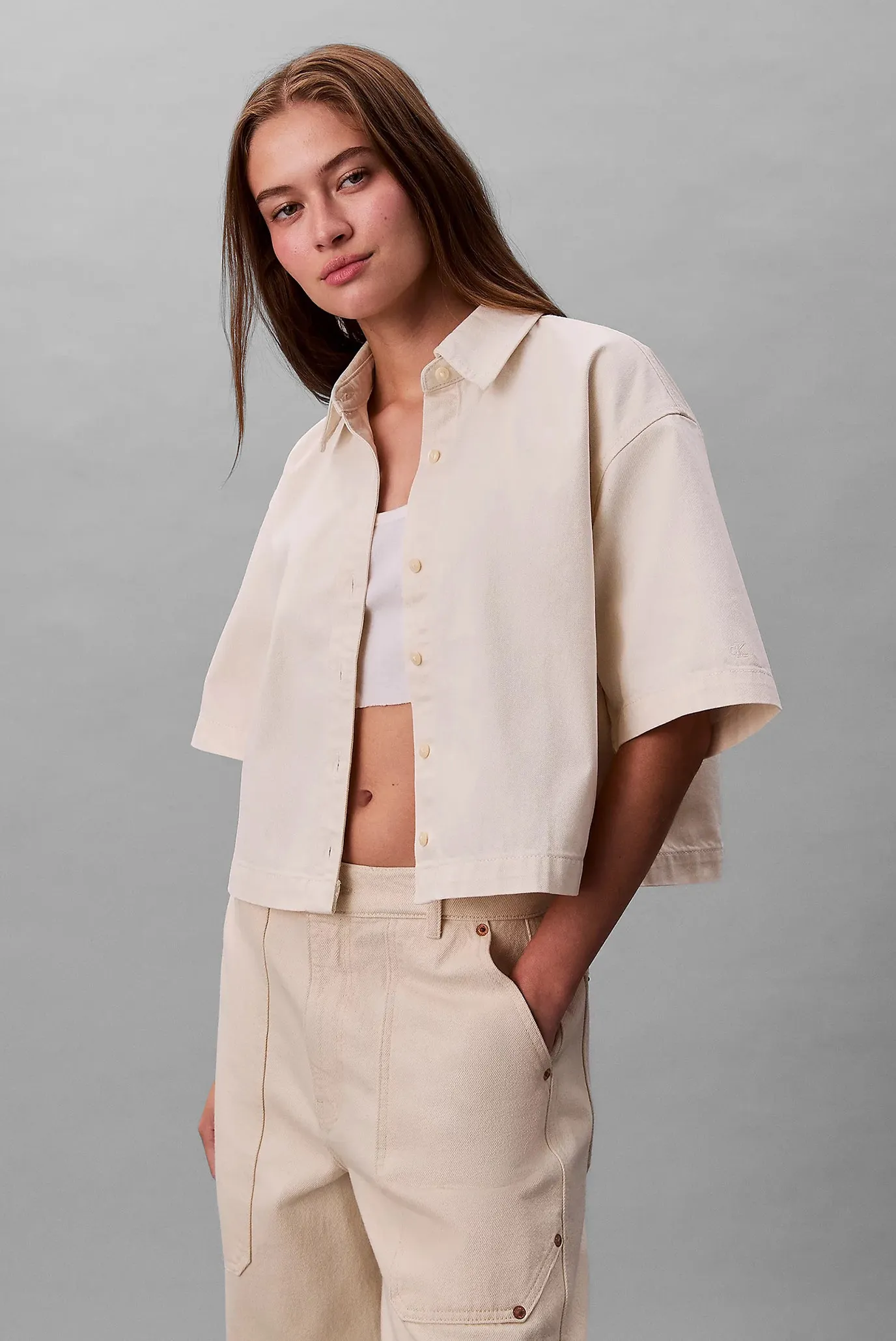 Ko'ylak SS DENIM SHIRT CHALK WHITE 6