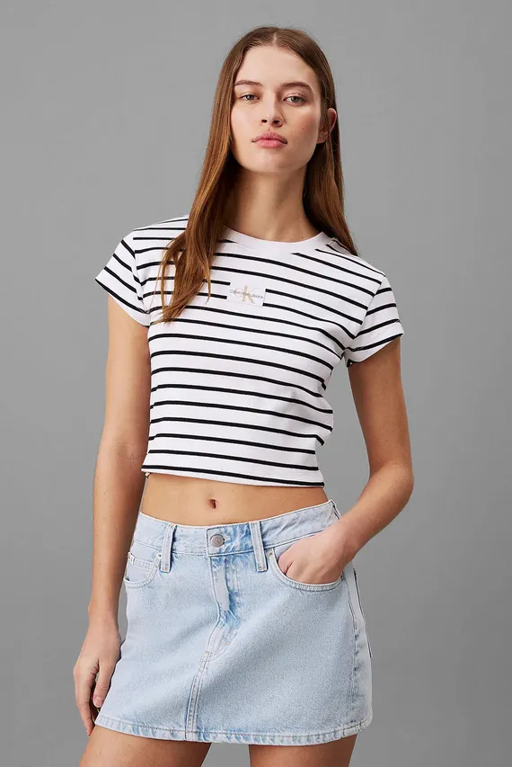 Футболка WOVEN LABEL RIB BABY TEE Calvin Klein Jeans