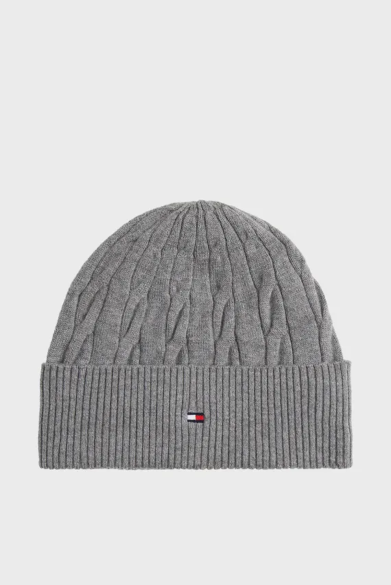 Шапка TH FLAG CABLE KNIT BEANIE Tommy Hilfiger