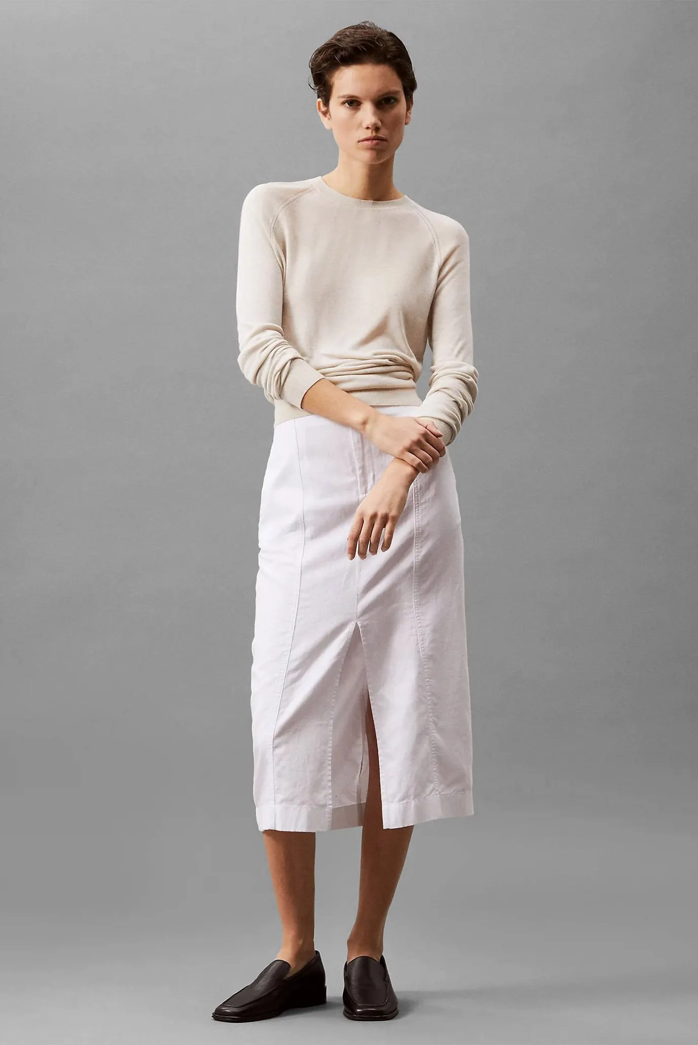 Yubka SOFT LINEN MIDI SKIRT 2