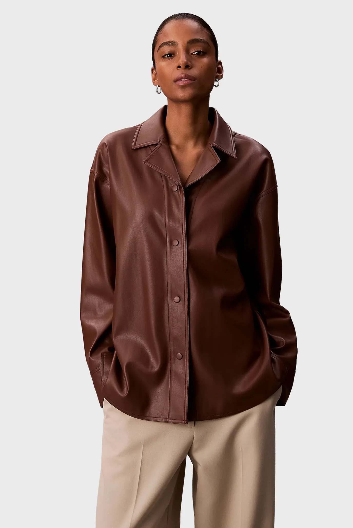 Ko'ylak Faux Leather Shirt 1