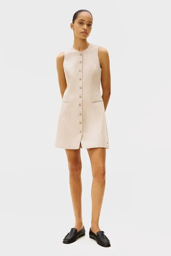 Koʻylak LINEN MIX SLEEVELESS DRESS Tommy Hilfiger