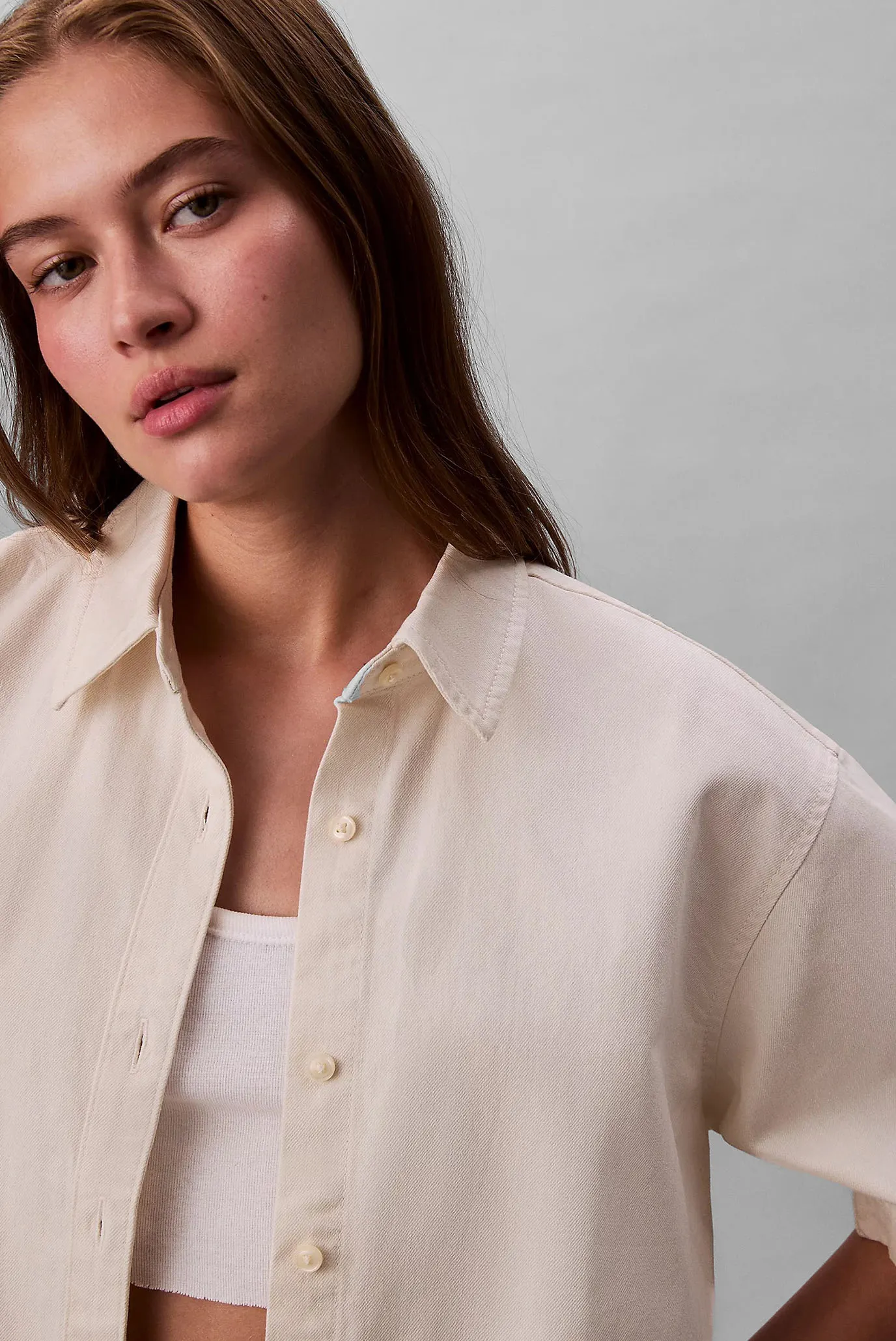 Ko'ylak SS DENIM SHIRT CHALK WHITE 2