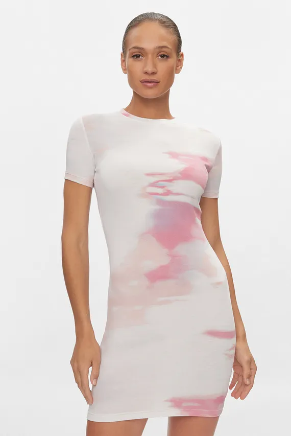 Koʻylak AOP RIB SHORT SLEEVE DRESS Calvin Klein Jeans