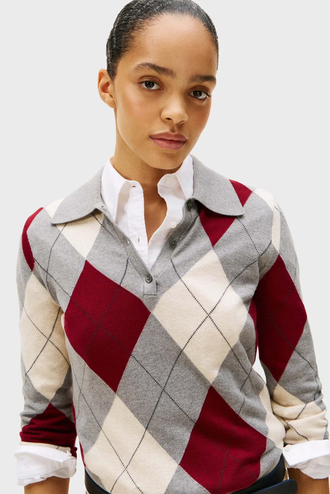 Sviter/CO ARGYLE POLO-NK SWEATER 4