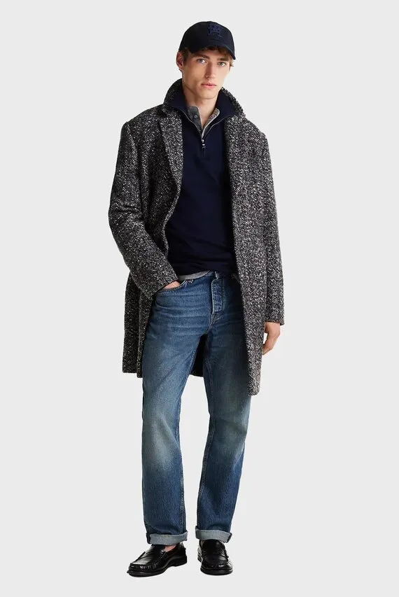 Пальто DC WOOL HERRINGBONE COAT Tommy Hilfiger