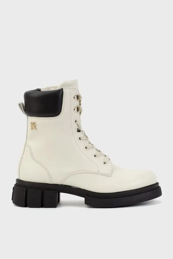 Ботинки LACE-UP BIKER LEATHER Tommy Hilfiger