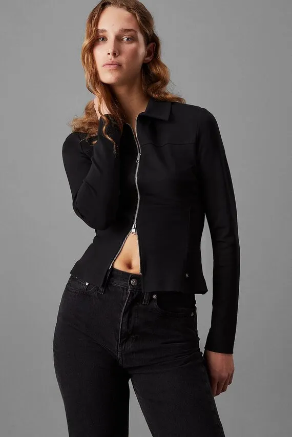 Лонгслив ZIPPER LONGSLEEVE MILANO TOP Calvin Klein Jeans