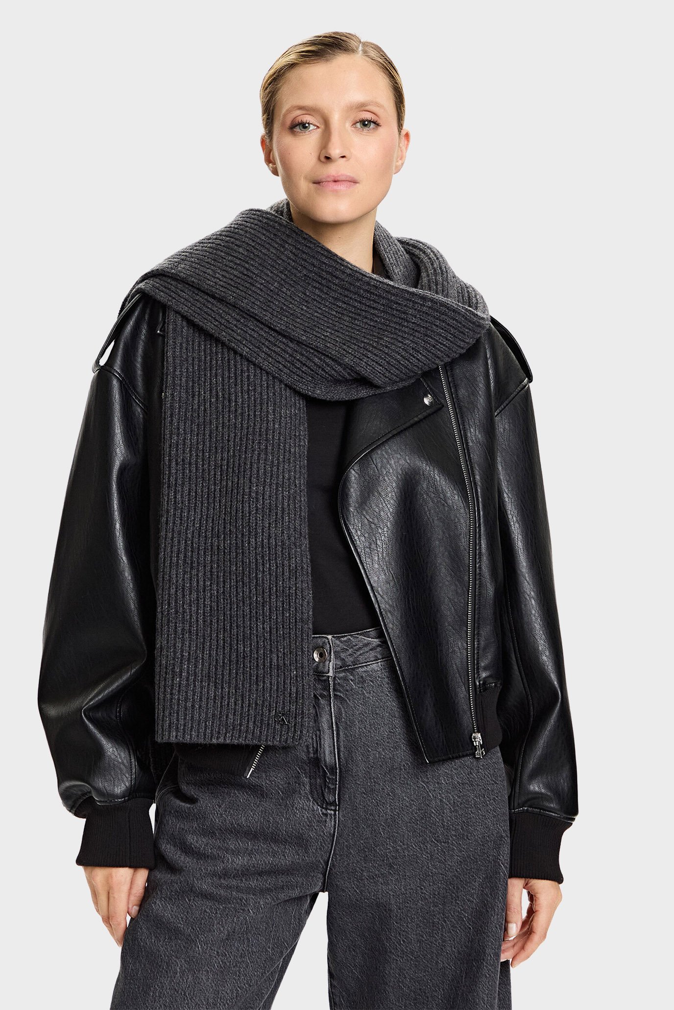 Sharf/CK METAL WOOL RIB SCARF 1